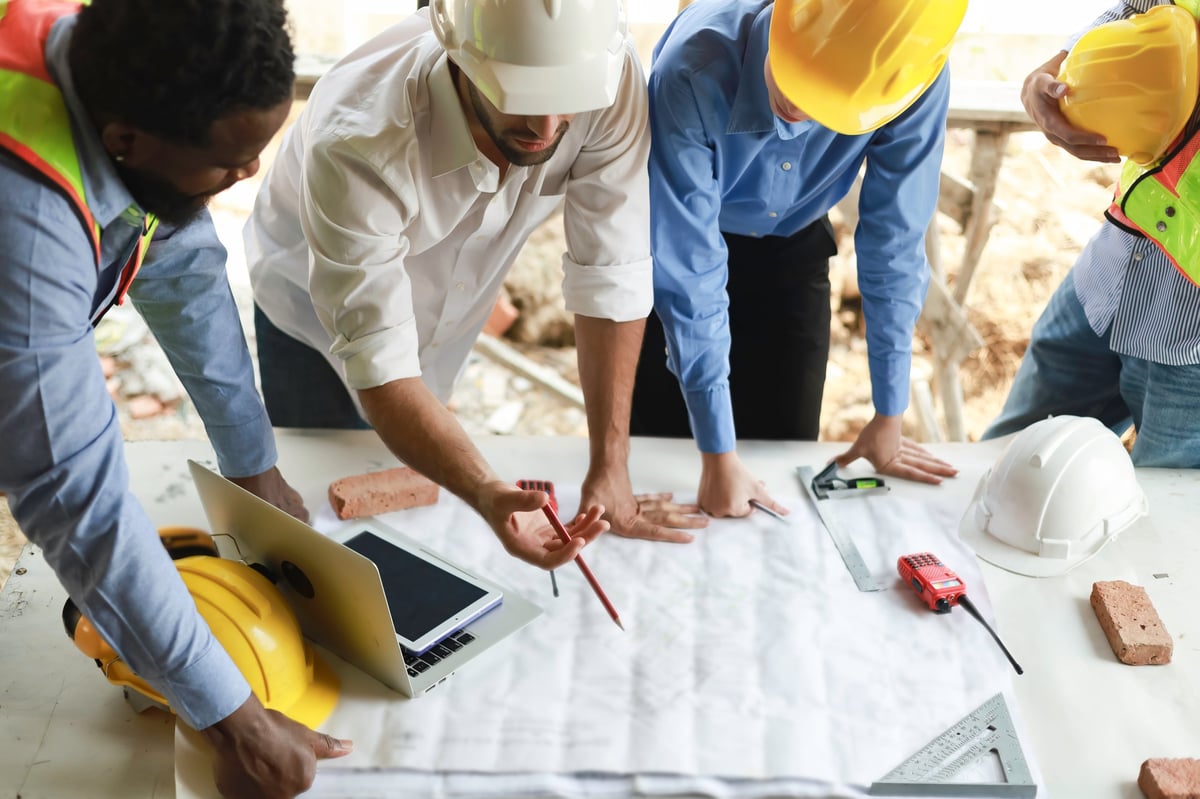 Professional construction team
